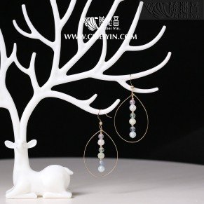 "翻转幸福"摩根石萤石注金耳环