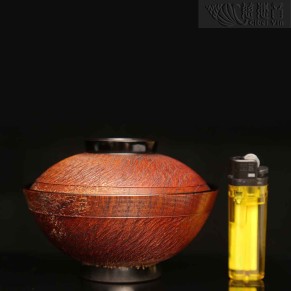 日式薄木胎漆盖碗