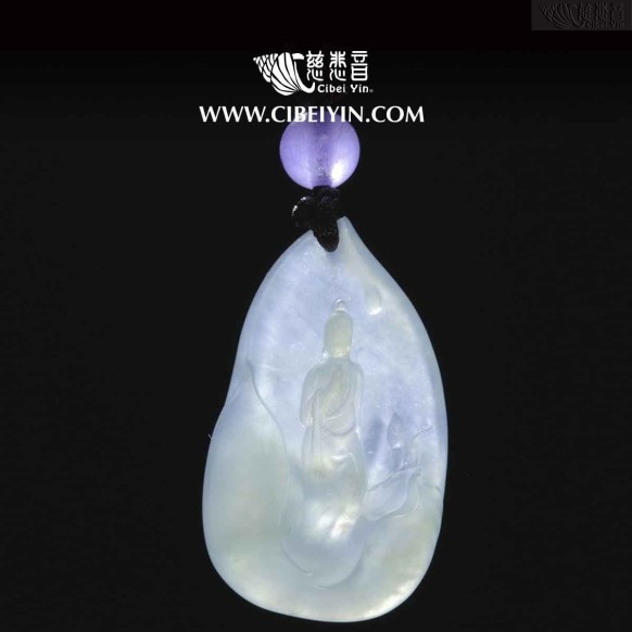 观音菩萨翡翠挂坠-2334