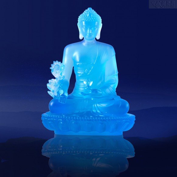 殊胜琉璃药师佛像-天蓝色(大)