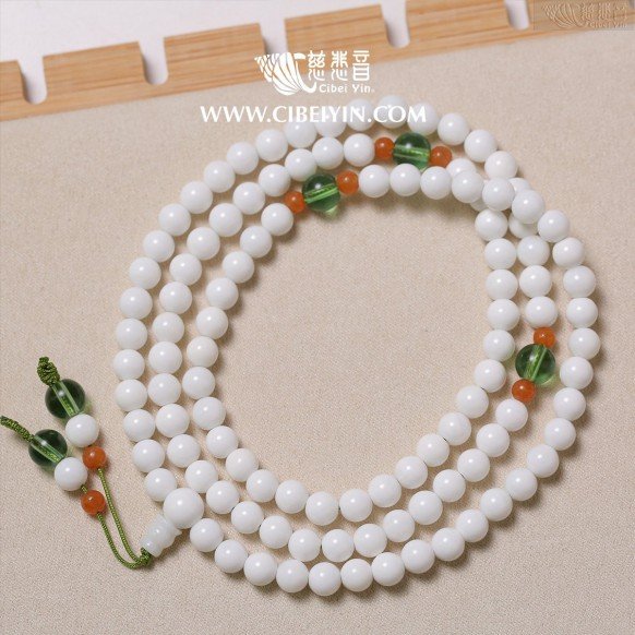 奶白砗磲108念珠 (6mm)-A