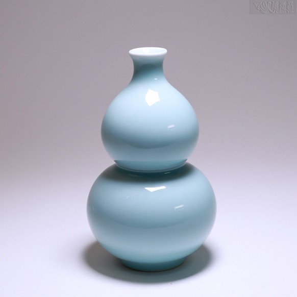 「福禄寿」葫芦宝瓶-16cm粉青