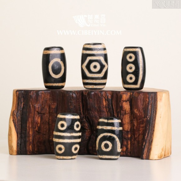 天珠(褐/黑)-40mm -随机出货