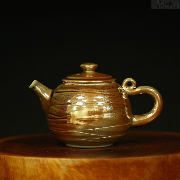 金菩提宗师款茶壶 台湾手工柴烧-45