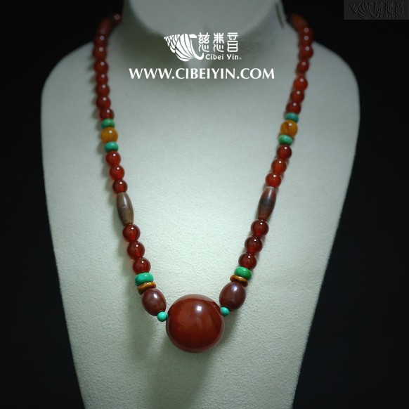 老玛瑙项链424-36