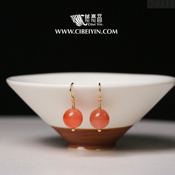 "福至心灵"南红玛瑙耳环