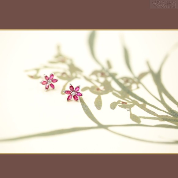 万丈光芒B-红宝石耳环