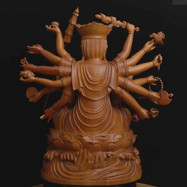 桧木雕准提菩萨像——金菩提宗师典藏慈悲音