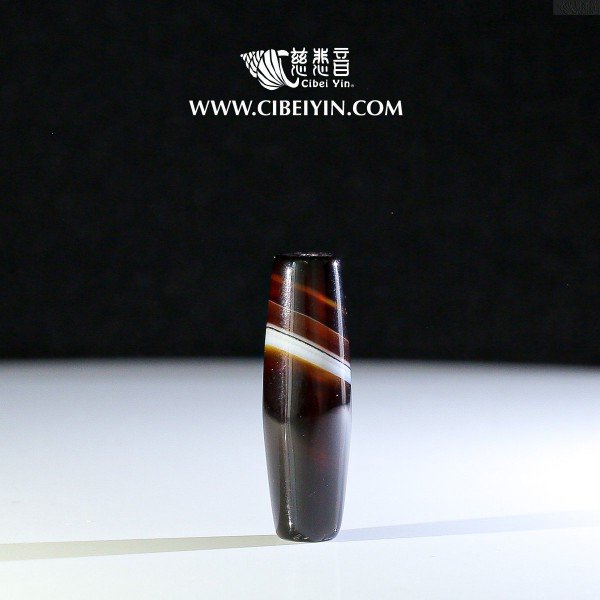 上肯西蔵老礦手工伝承佛龍眼如意宝珠梵字（アン、普賢菩薩）天珠