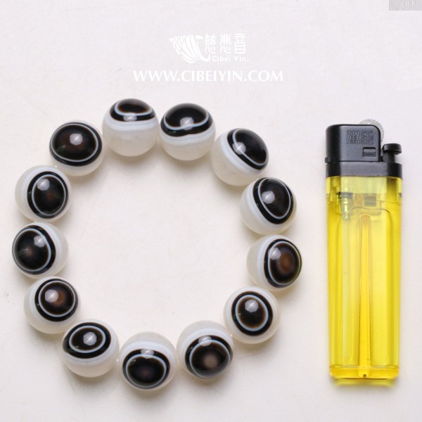 入荷now 買えない 天然天眼珠玛瑙手串(A)-18mm 慈悲音 その他
