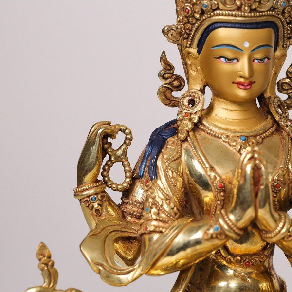 铜鎏金-四臂观音像(24cm) 慈悲音