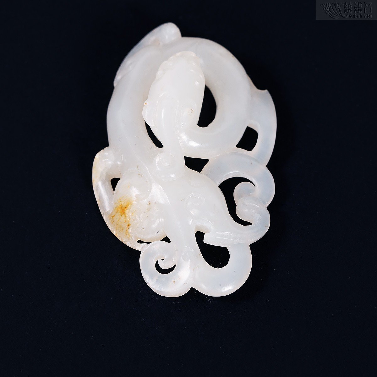 Qing Dynasty 19th Century Suet White Jade Chilong Pendant CiBeiYin qing-dynasty-19th-century-suet-white-jade-chilong-pendant-cibeiyin
