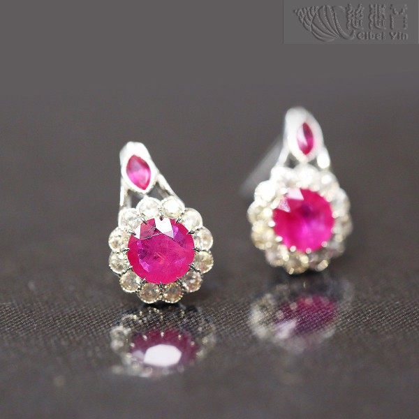 Ruby Earings- Blossom of Fortune