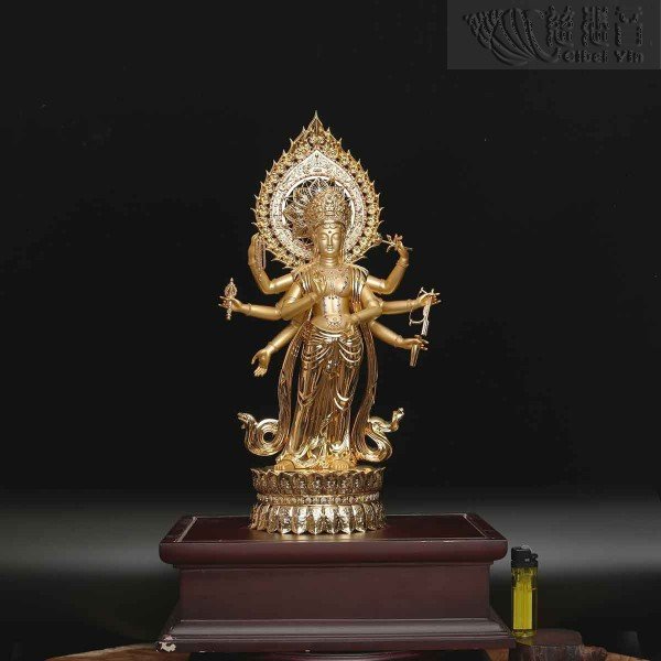 Golden Eight Arms Guanyin Statue(No.7218)