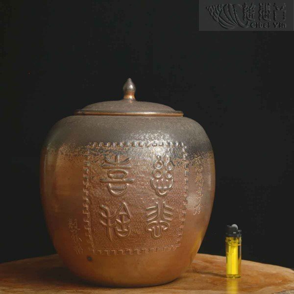 Taiwan wood-fired clay hand-made big tea jar