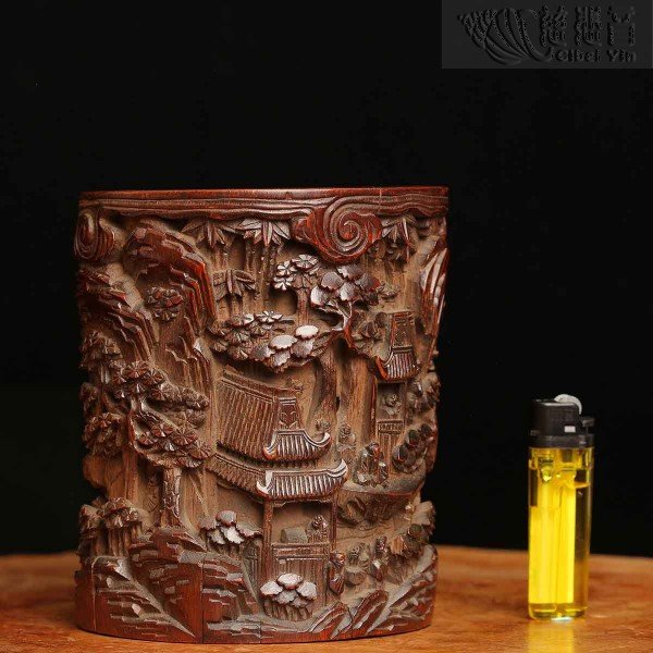 Bamboo carving brush holder