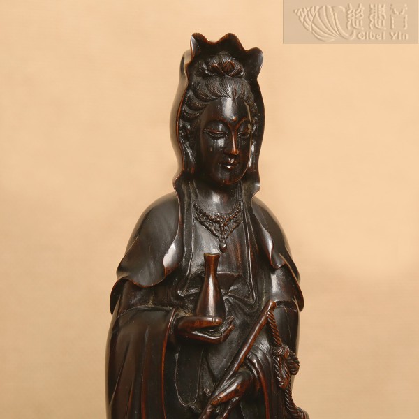 Longan Wood Guanyin Statue