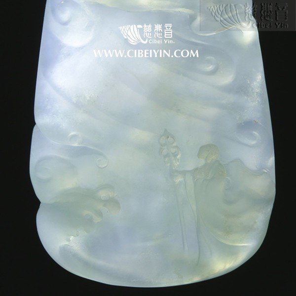  "Great Vow Ksitigarbha Bodhisattva"Jadeite pendant-2318