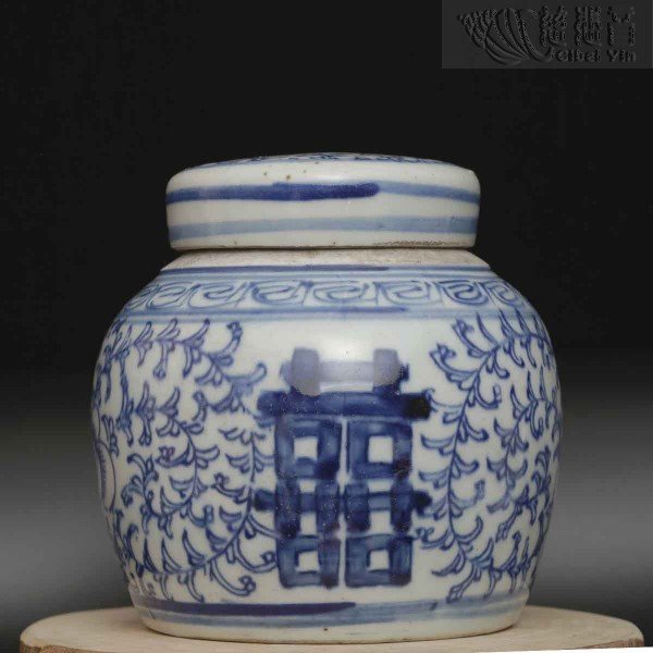 Double joy auspicious jar, Qing dynasty