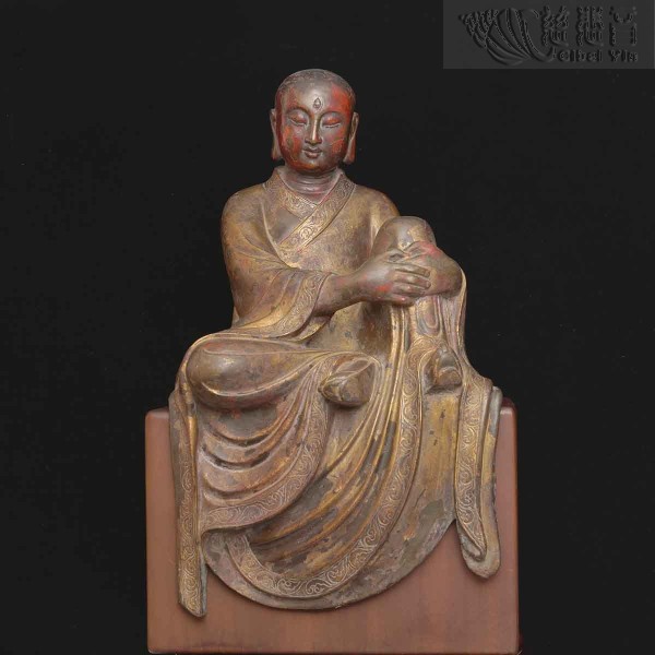 Gilt bronze arhat, Qing dynasty  