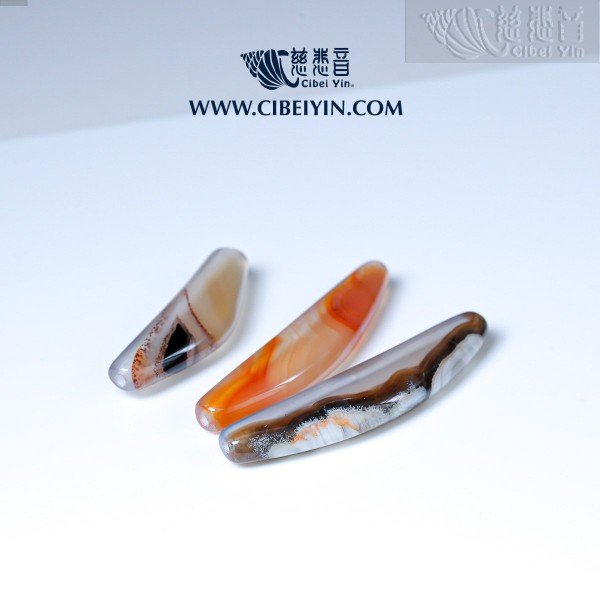 Horn-Shaped Dzi Bead (Natural Red Sardonyx) - B2