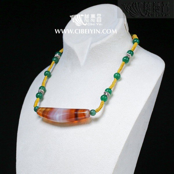  "Return Laden"Horn-Shaped Dzi Bead- Special Grade  Necklace-05