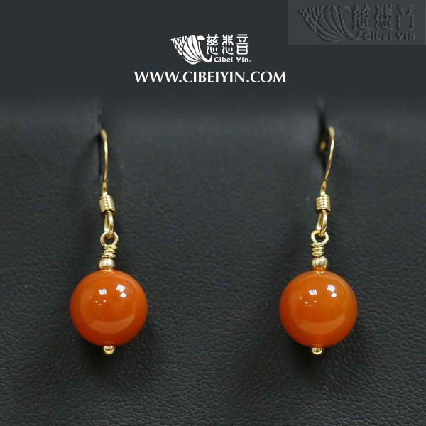 Come in treasure-South Red Agate earrings-Glossy Short