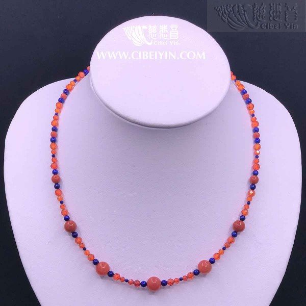 Everything goes well-South Red Agate Necklace (GF Gold)