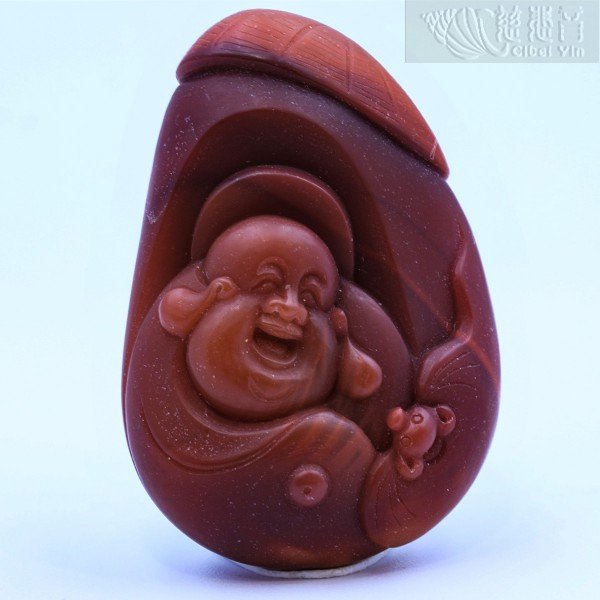 Southern Red Rose Red Maitreya Buddha Pendant