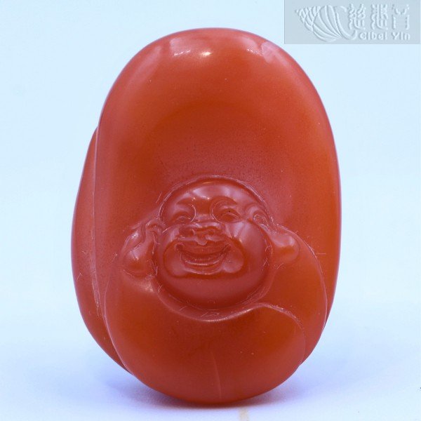 Southern Red Cherry Red Maitreya Buddha Pendant