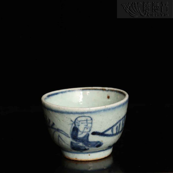 Blue and white old tea cup-1