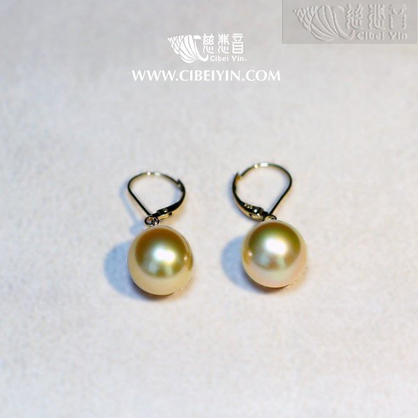 Golden sea pearl 18K earrings-25