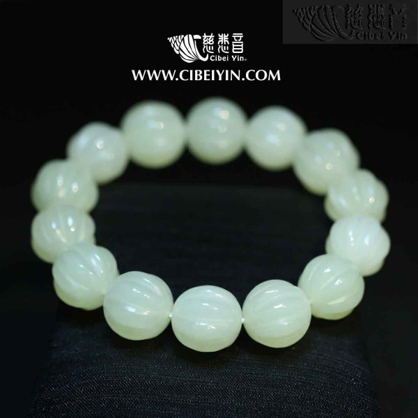 Jade melon beads bracelet