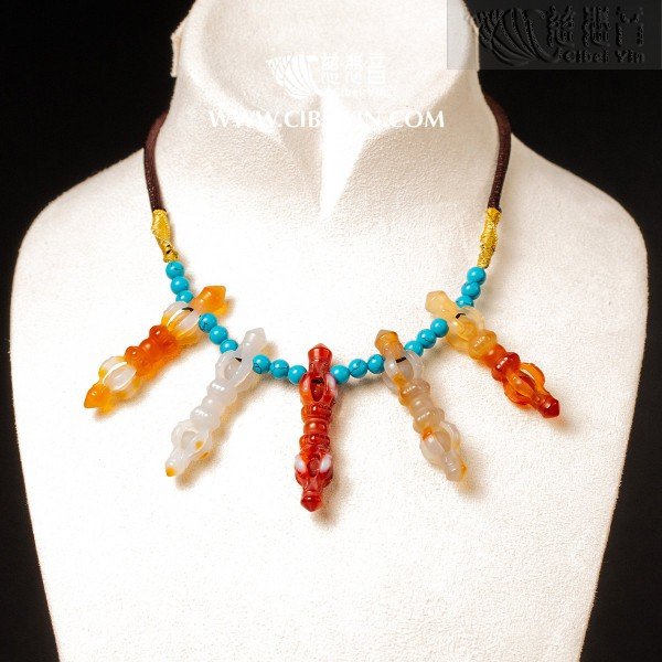 Agate Vajra Pestle 4.5cm Necklace -2
