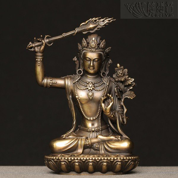 "Great Wisdom" Manjushri Statue - Antique Finishing（11CM)