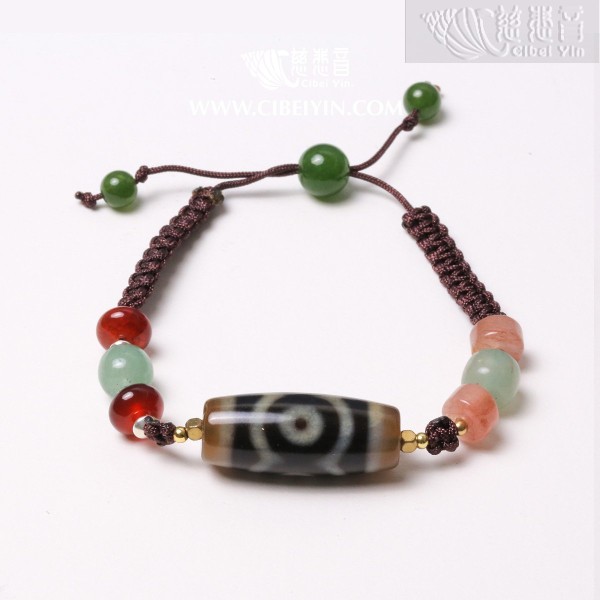 Auspicious Protective Dzi Bead Bracelet – 28 mm – Random Shipment