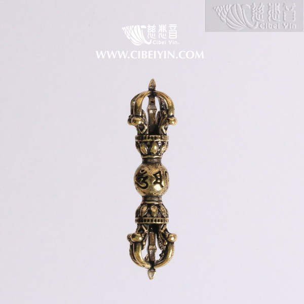 Six-Syllable Mantra Five-Pronged Vajra (10×50 mm)
