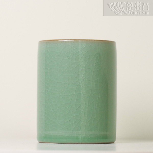 Green Ice Crackle Glaze Brush Pot