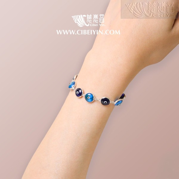 Vajra Eye Bracelet-Dark and Light Blue (10mm)