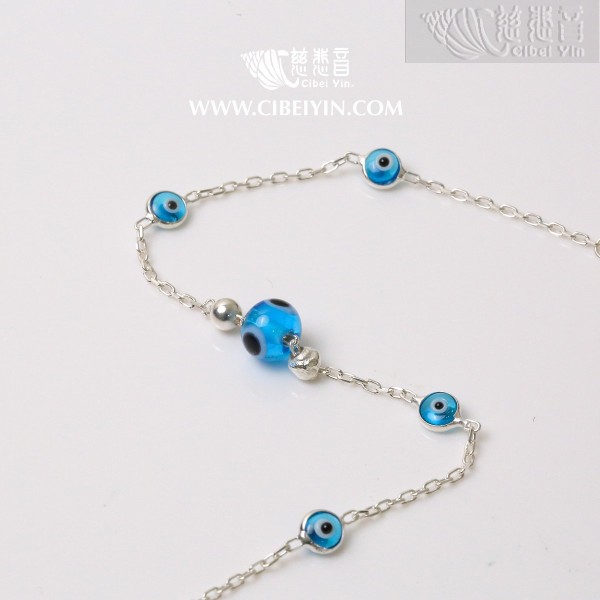 Vajra Eye Single-bead Bracelet-Light blue