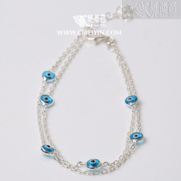 Vajra Eye Double-strand Bracelet-Light blue (5mm)