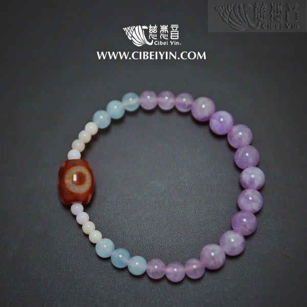 Bracelets - 2 eyed dzi 15x13mm