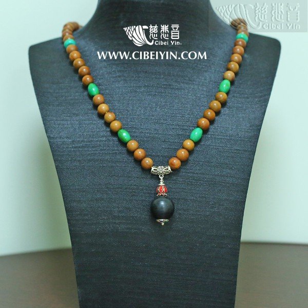 "Ink Fragrance"Old Agate Necklace   22-2A