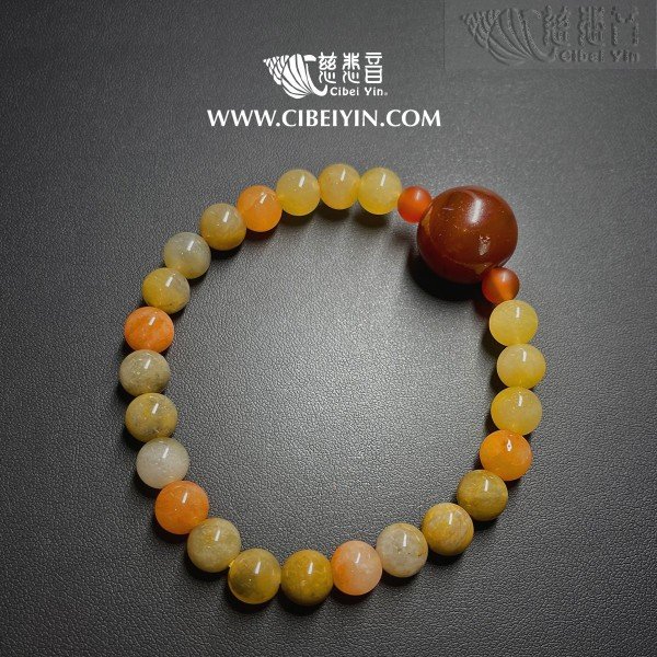 Old agate beads Bracelet 424-13