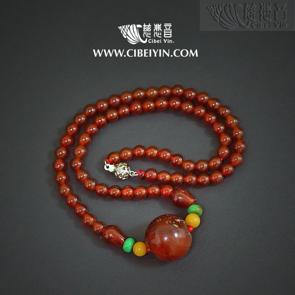 Red Old Agate beads Necklace 2A-59