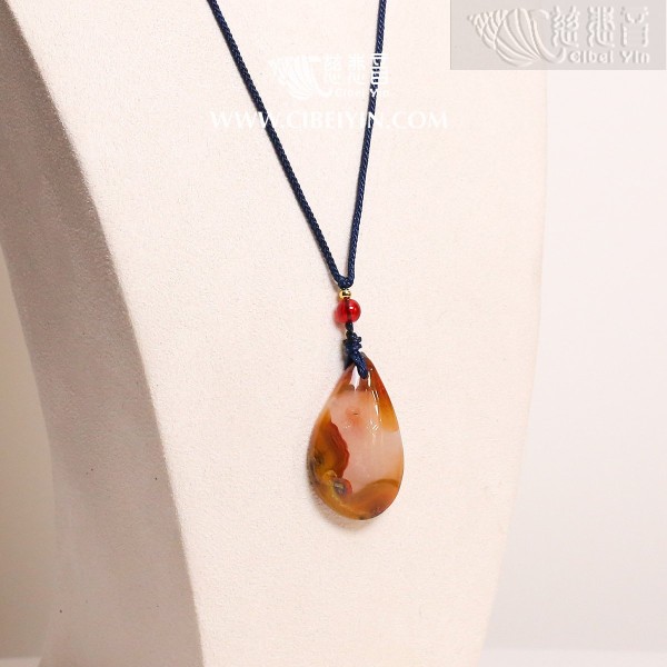 "Pure and serene"True Fire Stone Pendant-8-03A