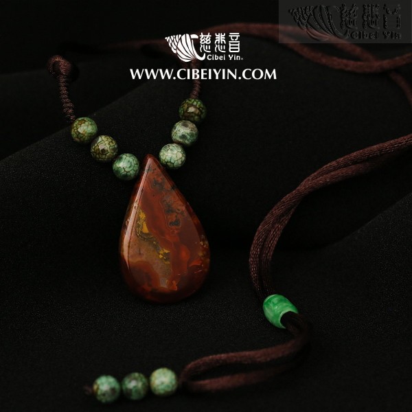 "Golden Glutton"True Fire Stone Necklace-18-005