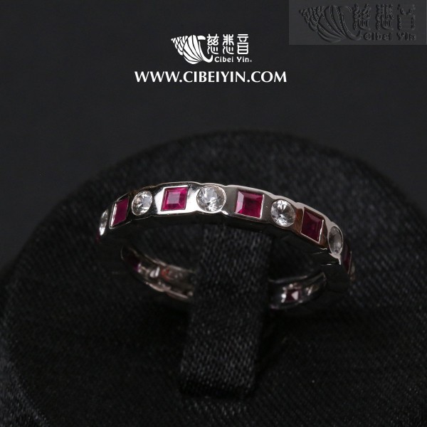 Harmonious Balance - Ruby Silver Ring (Size 8)