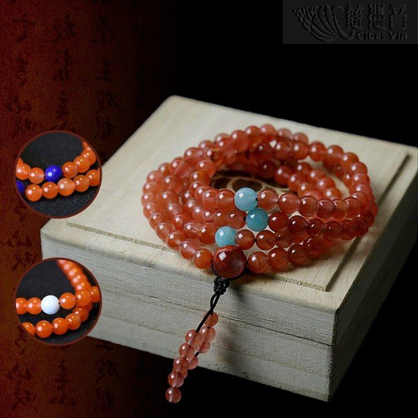 Nan Hong Agate 108 prayer beads