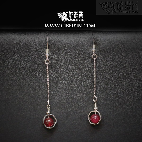 Operational happiness Ruby 925 silver earrings